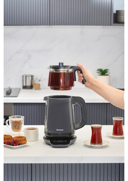 Konuşan Çay Makinesi, Antrasit Renk, Hızlı ve Kolay Demleme, Modern Tasarım modelleri