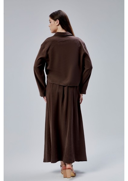 Kahverengi Oversize Gömlek