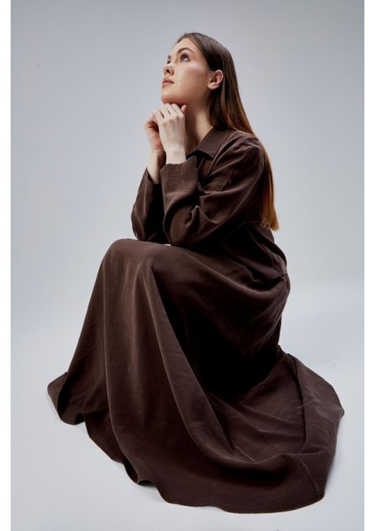 Kahverengi Oversize Gömlek