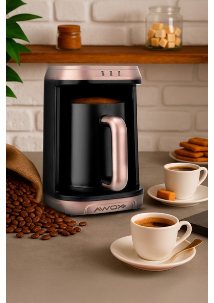 Pembe Türk Kahvesi Makinesi, Şık ve Kullanışlı, Hızlı Demleme, Modern Tasarım