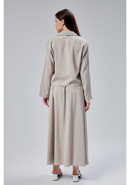 Bej Oversize Gömlek