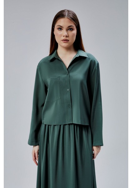 Haki Oversize Gömlek