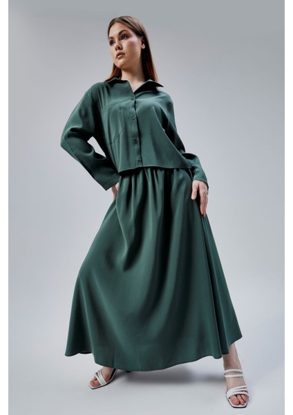 Haki Oversize Gömlek