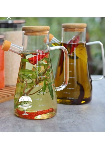 2ADET Borosilikat Cam 900ML Yağlık Sirkelik