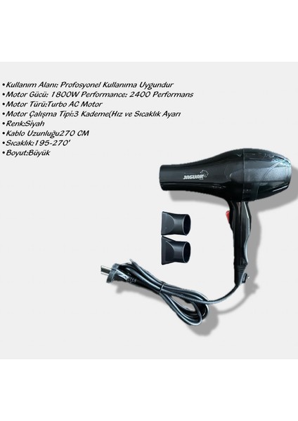 Profesyonel Kuaför Fön Makinesi Siyah, Hafif ve Güçlü Saç Kurutma Cihazı fırsatları