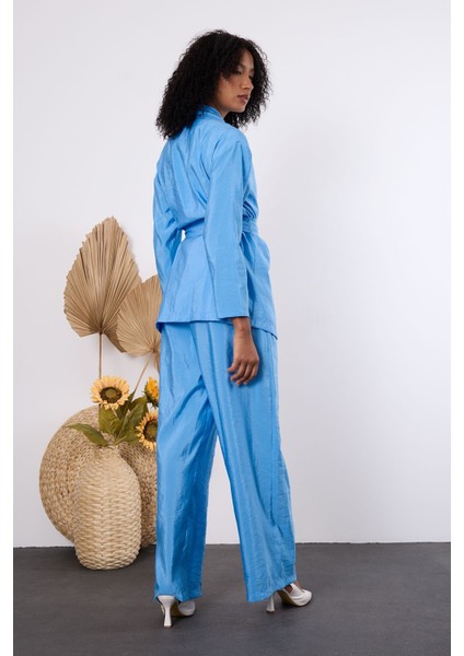 Bebe Mavisi Oversize Kimono Takım