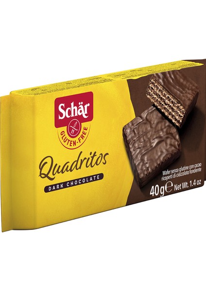 Quadritos 2X20G Glutensiz Siyah Çikolata Kaplı Gofret fiyatları