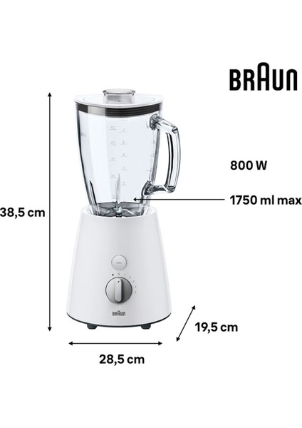 800W Cam Sürahi Smoothie Blender Beyaz Renkli, Hafif ve Şık Tasarım modelleri