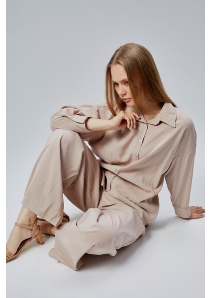 Vizon Taş Işlemeli Salaş Kalıp Gömlek