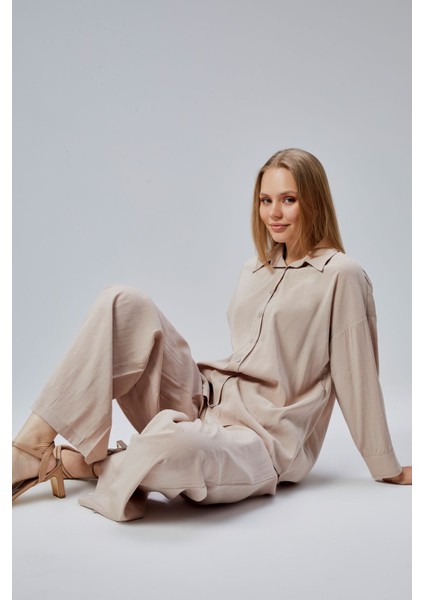 Vizon Taş Işlemeli Salaş Kalıp Gömlek