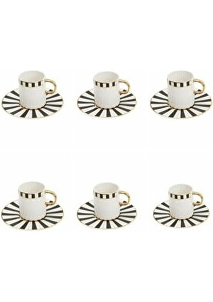 Alm Palms 12 Parça Kahve Fincanı Porselen Desenli Şık Sunum İçin fiyatları