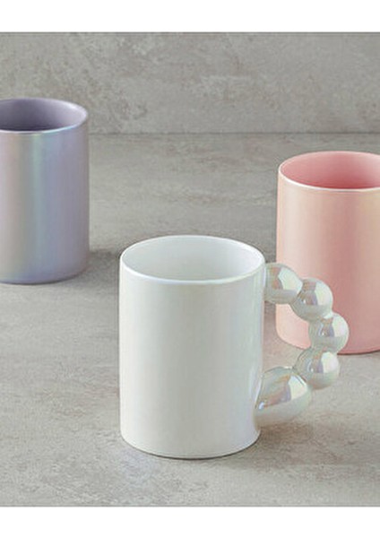 Balloons Yeni Bone China Kupa Sedef Desenli 480 ml Şık Tasarım