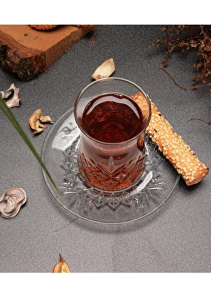 Timeless 6'lı Çay Bardağı Desenli Cam Şeffaf 160 ml Hacimle Şık Sunum İçin fırsatları