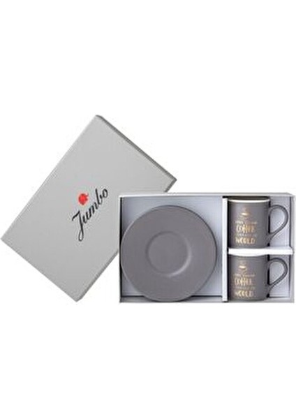 Joy Kahve Fincan Seti Gri Porselen 2 Adet 90 ml Kapasite ile Şık Tasarım indirimleri