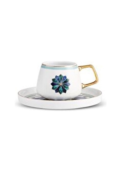 Roman New Bone Kahve Fincan Takımı 2 Kişilik 90 ml Şık Tasarım 4 Parça