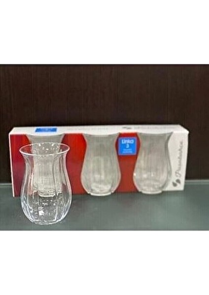 Çay Bardak Linka Cam Desenli 3 Parça Şeffaf 145 ml Çay Servisi İçin fırsatları