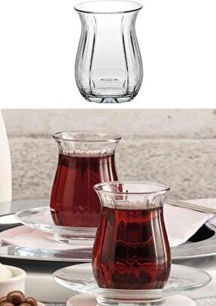 Çay Bardak Linka Cam Desenli 3 Parça Şeffaf 145 ml Çay Servisi İçin indirimleri