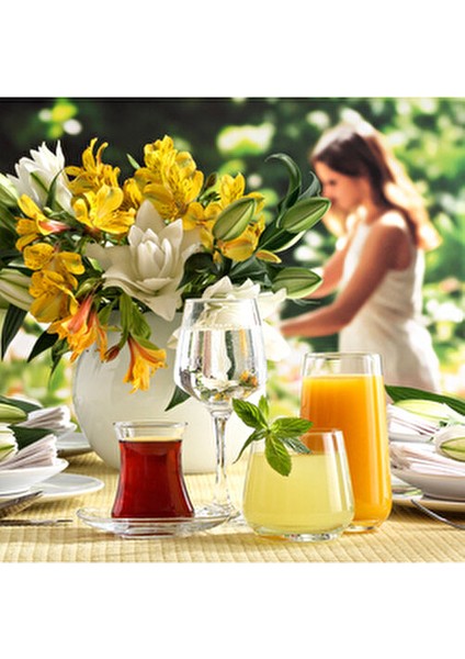 Lal Cam Çeyiz Seti 30'lu (6 Çay Bardağı, 6 Çay Tabağı, 6 Kadeh, 6 Meşrubat, 6 Viski Bardağı) modelleri