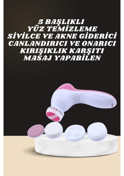 Depomix Ikili Cilt Bakım Seti 5 Başlıklı Yüz Temizleme ve Masaj Aleti Canlandırıcı ve Onarıcı fiyatları