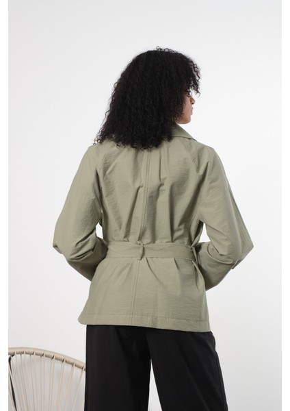 Haki Regular Astarsız Mevsimlik Trençkot