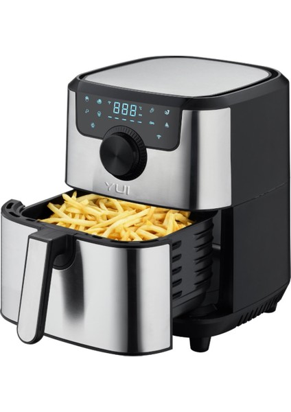 4,5l Dokunmatik Ekranlı Yağsız Fritöz, 1500W, Siyah, Garantili fırsatları