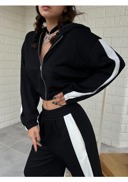 Kadın Siyah Modal Kumaş Oversize Fermuarlı Sweatshit 28216 fiyatları