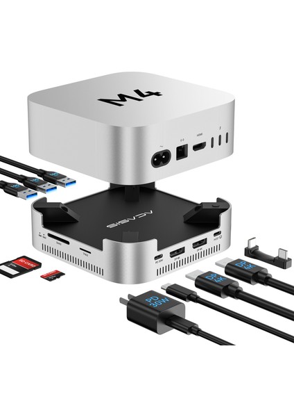 40GBPS Mac Mini M4 Hub ve Çift Yuvalı SSD Kutusu (M001PRO)