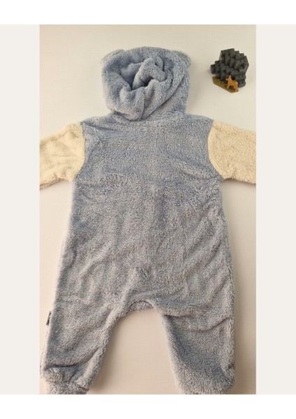 Welsoft Peluş Figürlü Kapüşonlu Mavi Bebek Tulum (0-12 Ay) fırsatları