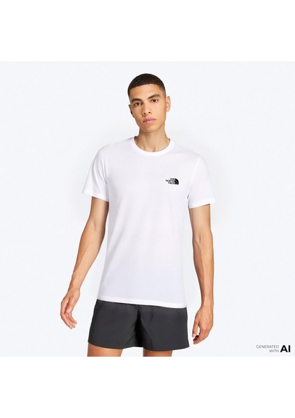 Simple Dome Erkek Beyaz Günlük T-Shirt.-