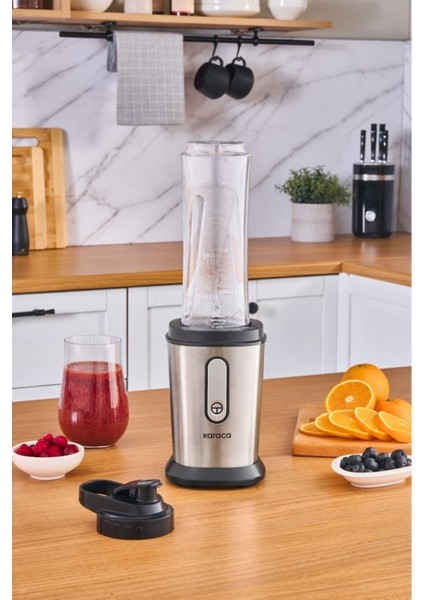 Inox Kişisel Smoothie Blender, Hafif ve Şık Tasarım, Pratik Kullanım