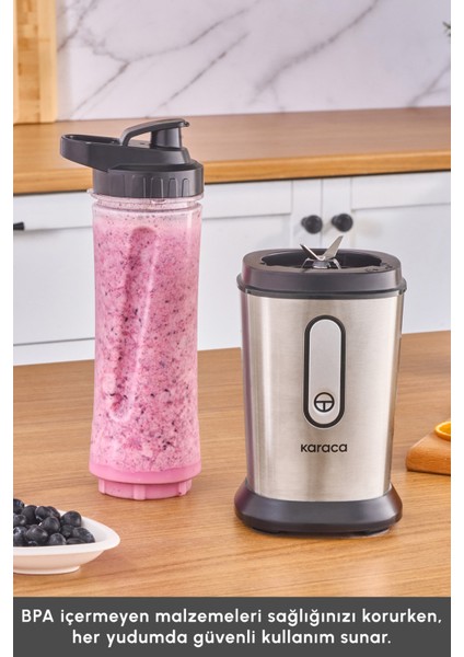 Inox Kişisel Smoothie Blender, Hafif ve Şık Tasarım, Pratik Kullanım fırsatları