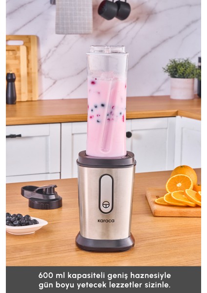 Inox Kişisel Smoothie Blender, Hafif ve Şık Tasarım, Pratik Kullanım indirimleri