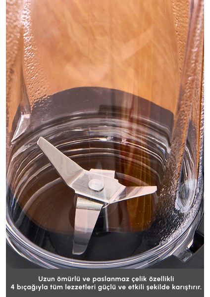 Inox Kişisel Smoothie Blender, Hafif ve Şık Tasarım, Pratik Kullanım