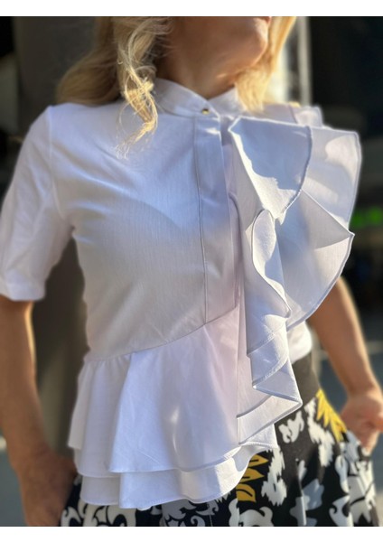 İS23Y1054 Imza Farbala Gömlek Licra Kumaş modelleri