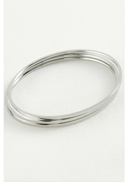 3 Adet Ajda Lüks Çelik Bilezik 65*2 mm