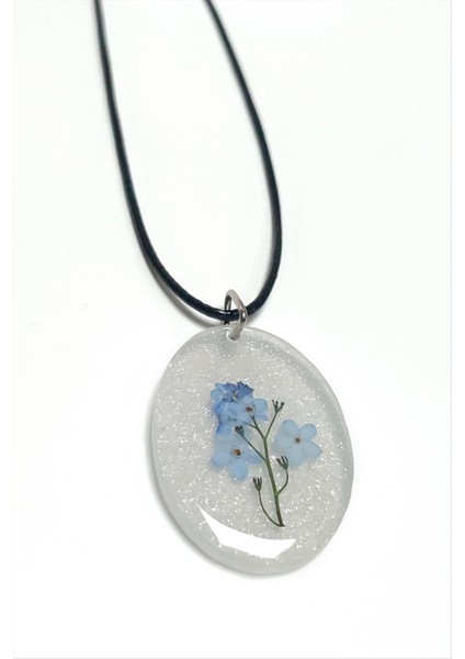 Unutma Beni Çiçeği Oval Epoksi Kolye fiyatları