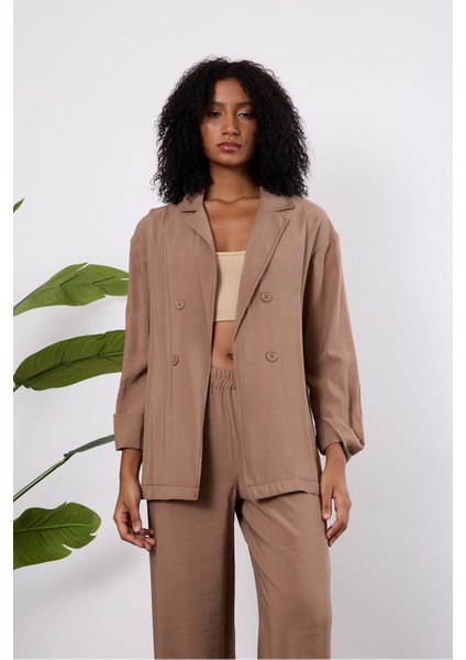Açık Kahve Regular Astarsız Mevsimlik Ceket