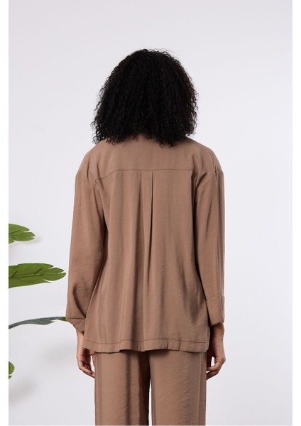 Açık Kahve Regular Astarsız Mevsimlik Ceket