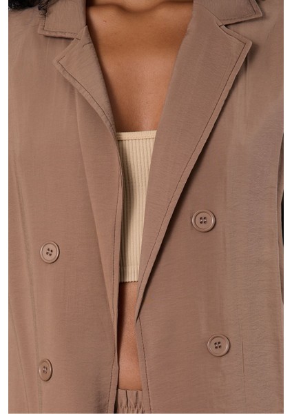 Açık Kahve Regular Astarsız Mevsimlik Ceket