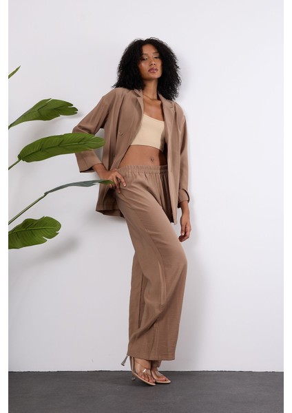 Açık Kahve Regular Astarsız Mevsimlik Ceket