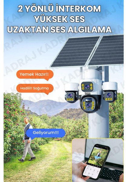 4 Kameralı Inox Modeli , 4g + E-Sim, 2 Solar Panelli, Uzaktan Izleme , Hareket Takip , Alarm , Sesli Konuşma, 16000 Mah Batarya fiyatları