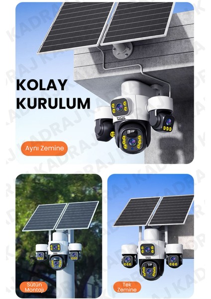4 Kameralı Inox Modeli , 4g + E-Sim, 2 Solar Panelli, Uzaktan Izleme , Hareket Takip , Alarm , Sesli Konuşma, 16000 Mah Batarya modelleri