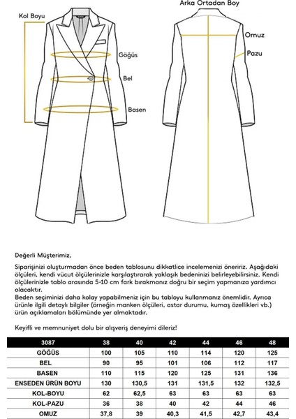 Pelerin Detaylı Kruvaze Uzun Boy Kaban Tütün 3087