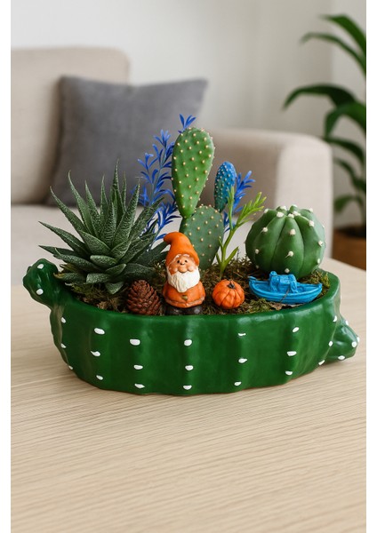 Hartopia-El Yapımı Dekoratif Sukulent & Kaktüs Aranjmanı – Minyatür Bahçe Tasarımı indirimleri