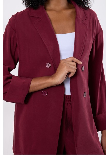 Bordo Regular Astarsız Mevsimlik Ceket