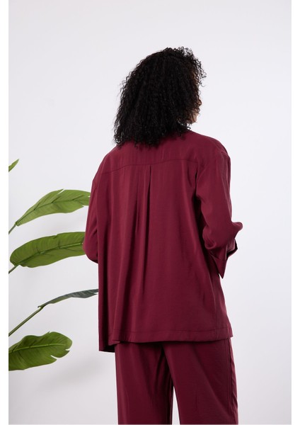 Bordo Regular Astarsız Mevsimlik Ceket
