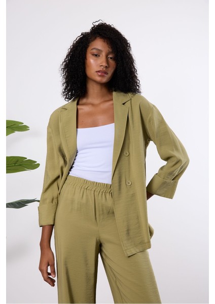 Açık Haki Regular Astarsız Mevsimlik Ceket