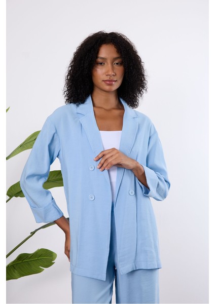 Bebe Mavisi Regular Astarsız Mevsimlik Ceket