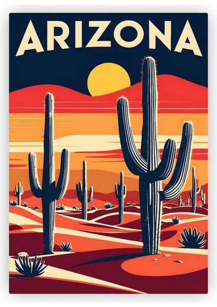 Arizona Kaktüsleri Ahşap Poster 20x29 cm