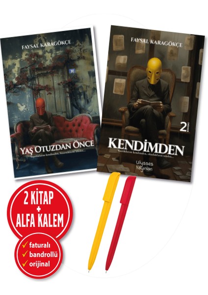 Alfa Kalem+Faysal Karagökçe 2 Kitap (Yaş Otuzdan Önce+Kendimden) Şiir Yeni Ulysses Kitap